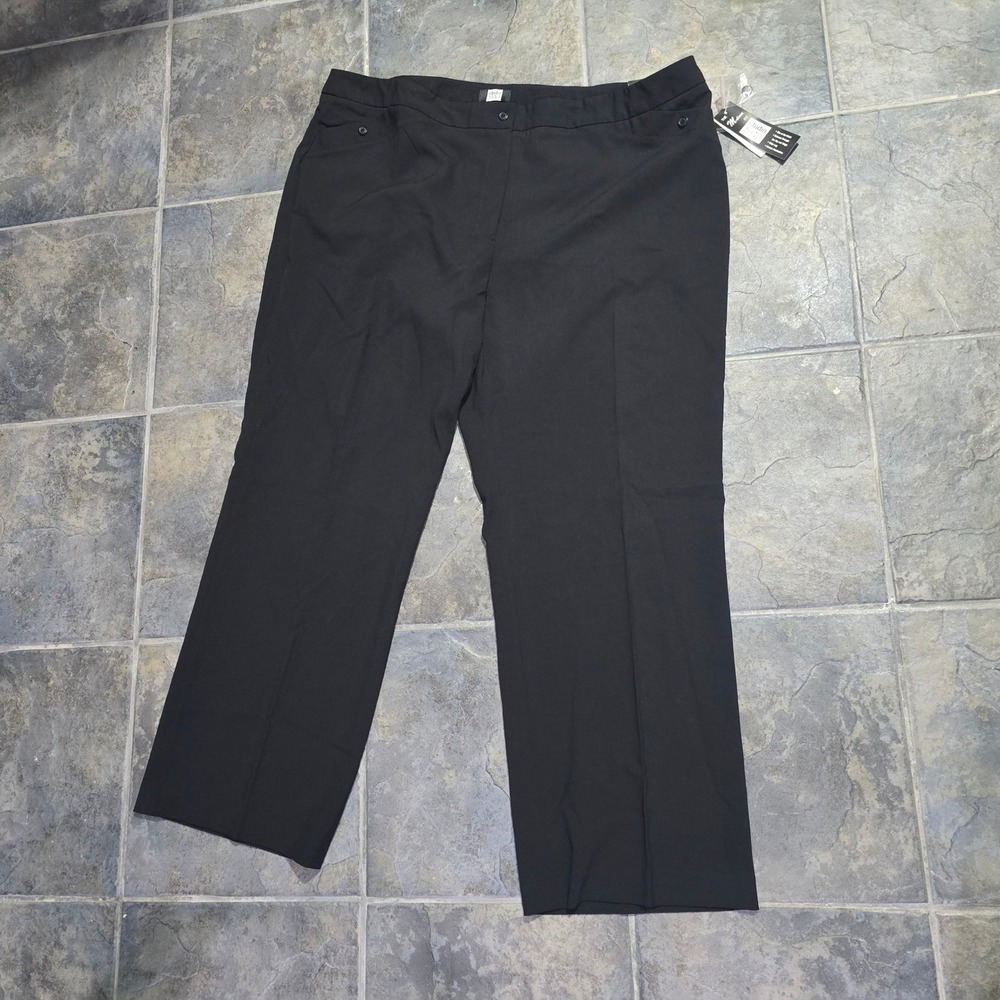 new Studio 1940 Dress Pants Women 28W Long Black Melissa Fit Wide Leg Stretch
